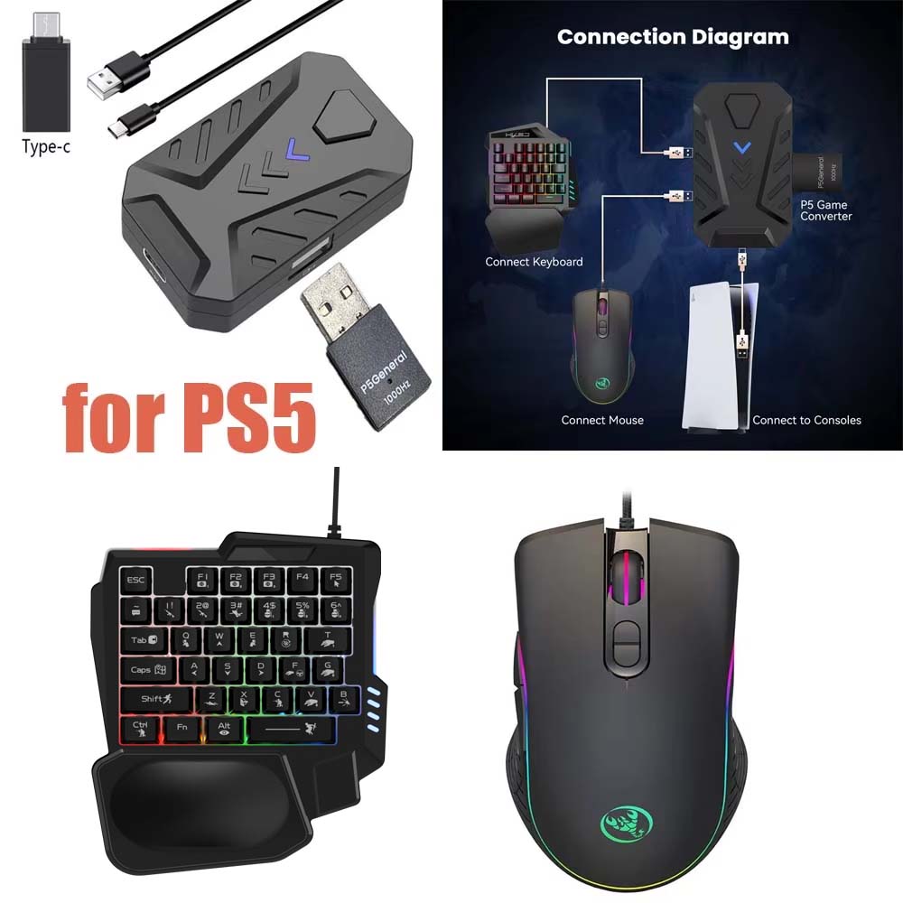 Gaming Console Latest - for PS5 Gaming Keyboard Mouse Combo